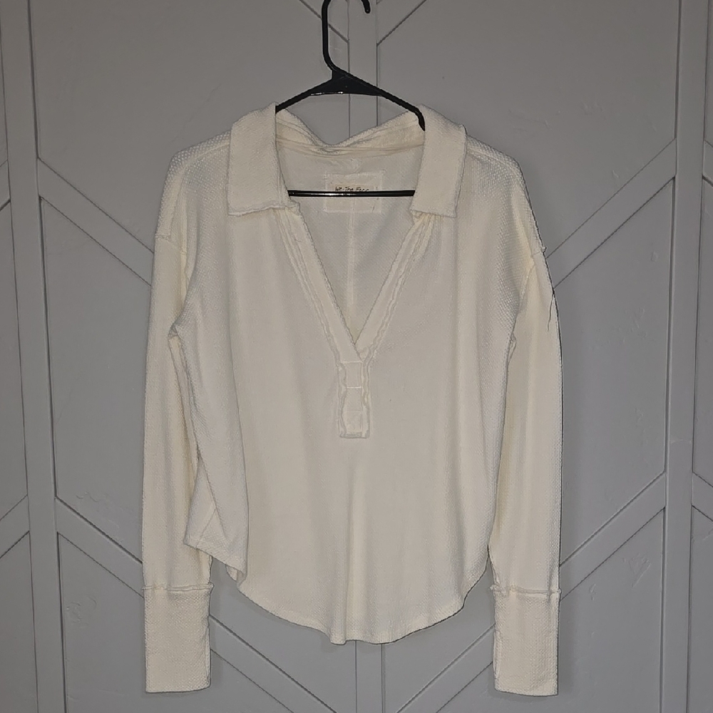 Cream Long Sleeve Top